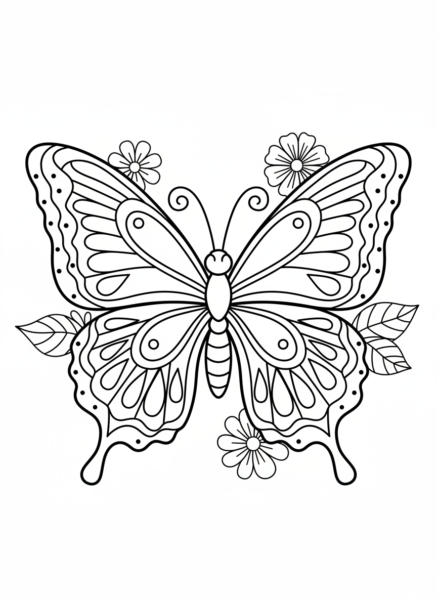 Coloring page: A beautiful butterfly