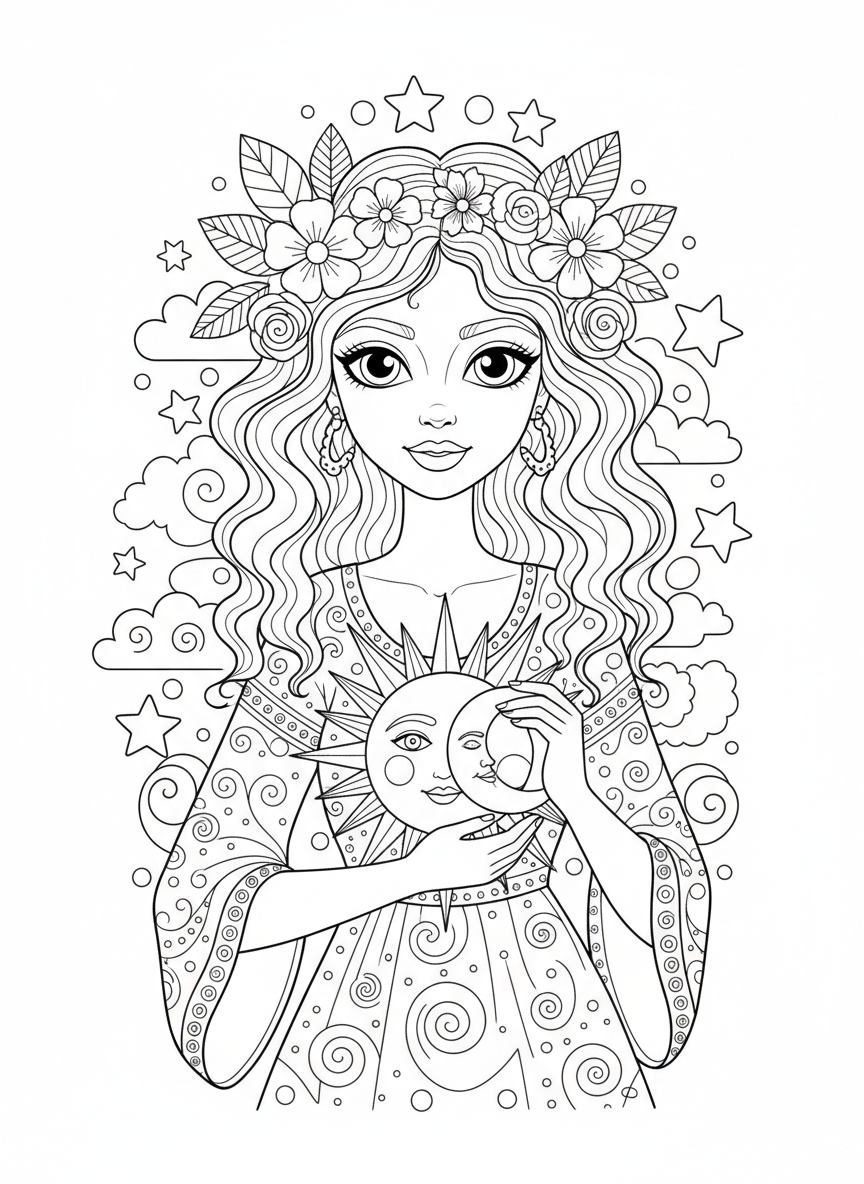 Coloring page: A woman
