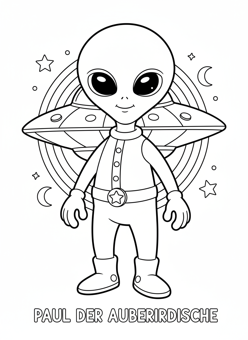 Coloring page: Paul der Außerirdische