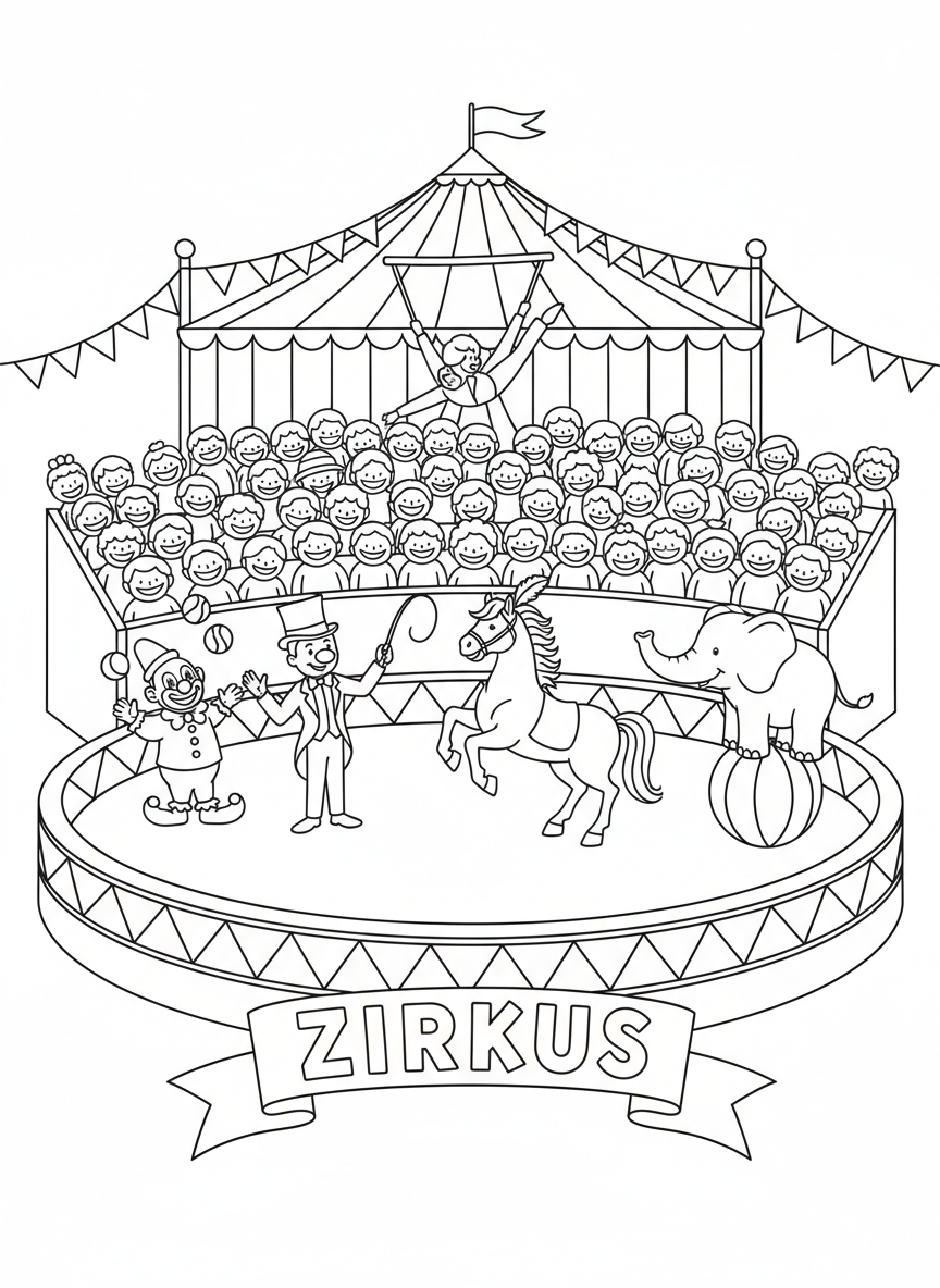 Coloring page: Zirkusmanege