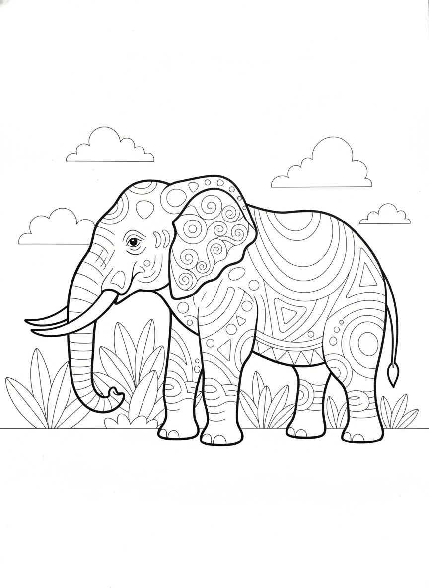 Coloring page: elephant