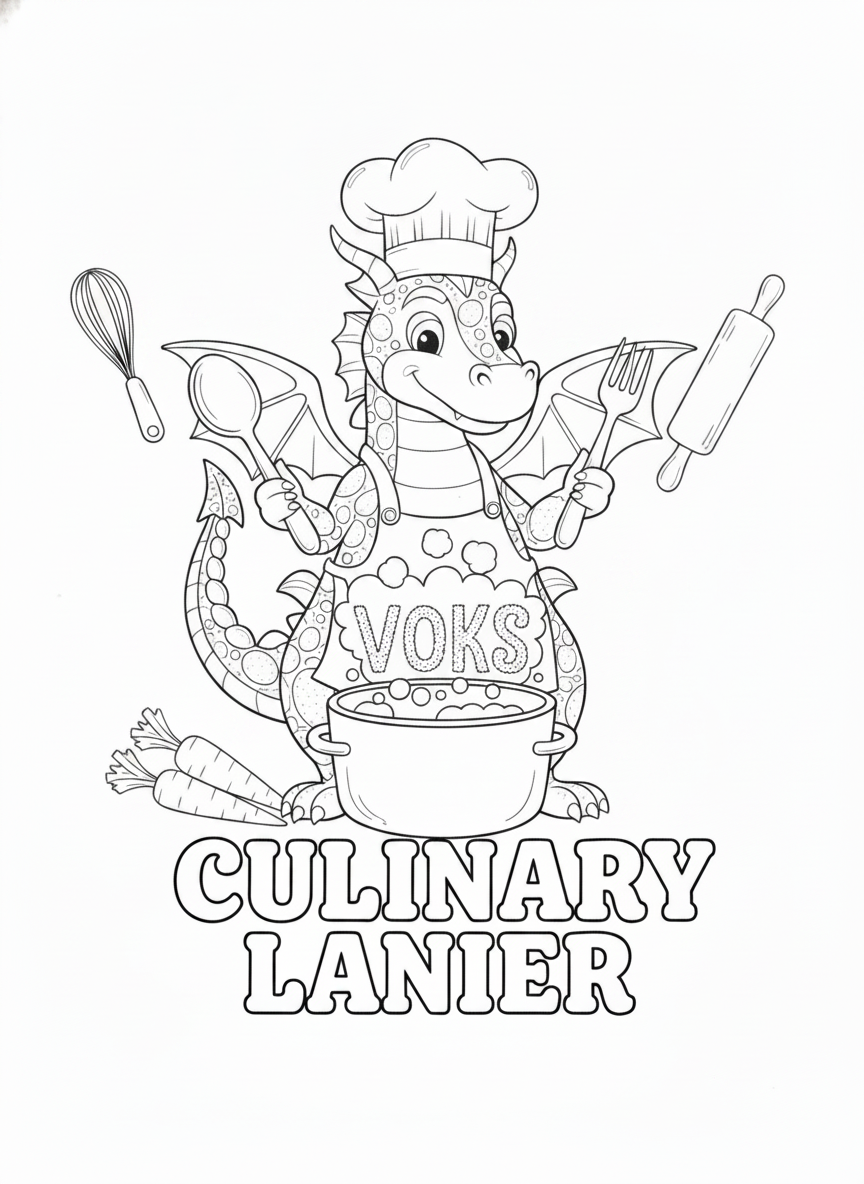 Coloring page: Culinary Lanier VOKS (edited: Make it simpler) (edited: Make it simpler)