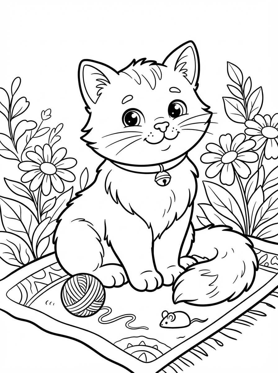 Coloring page: Süße Katze