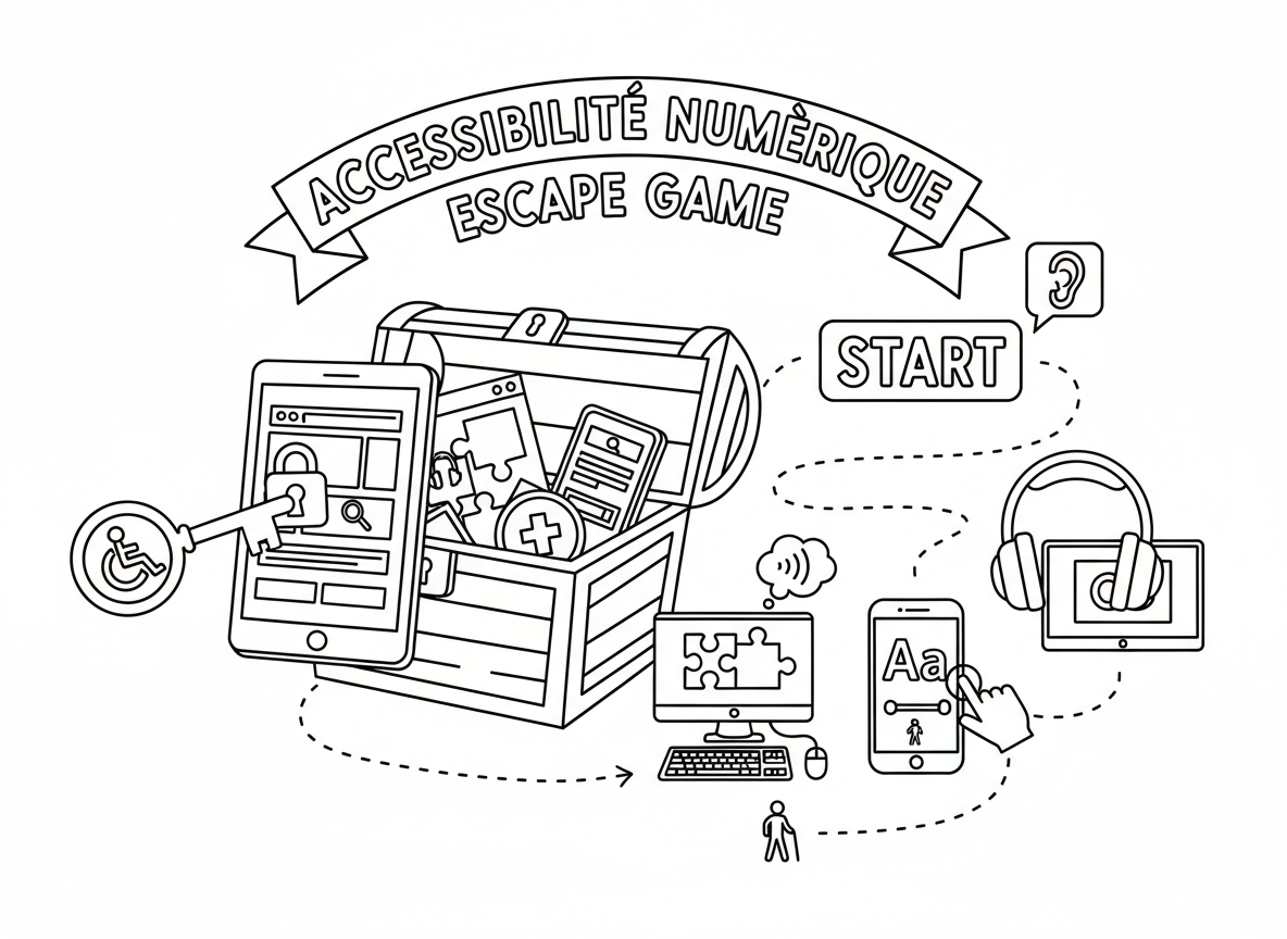 Coloring page: Accessibilité numérique escape game