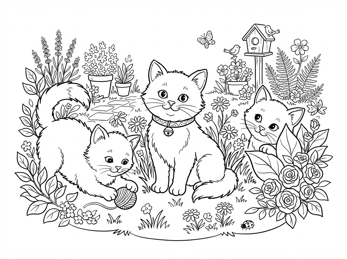 Coloring page: kittens