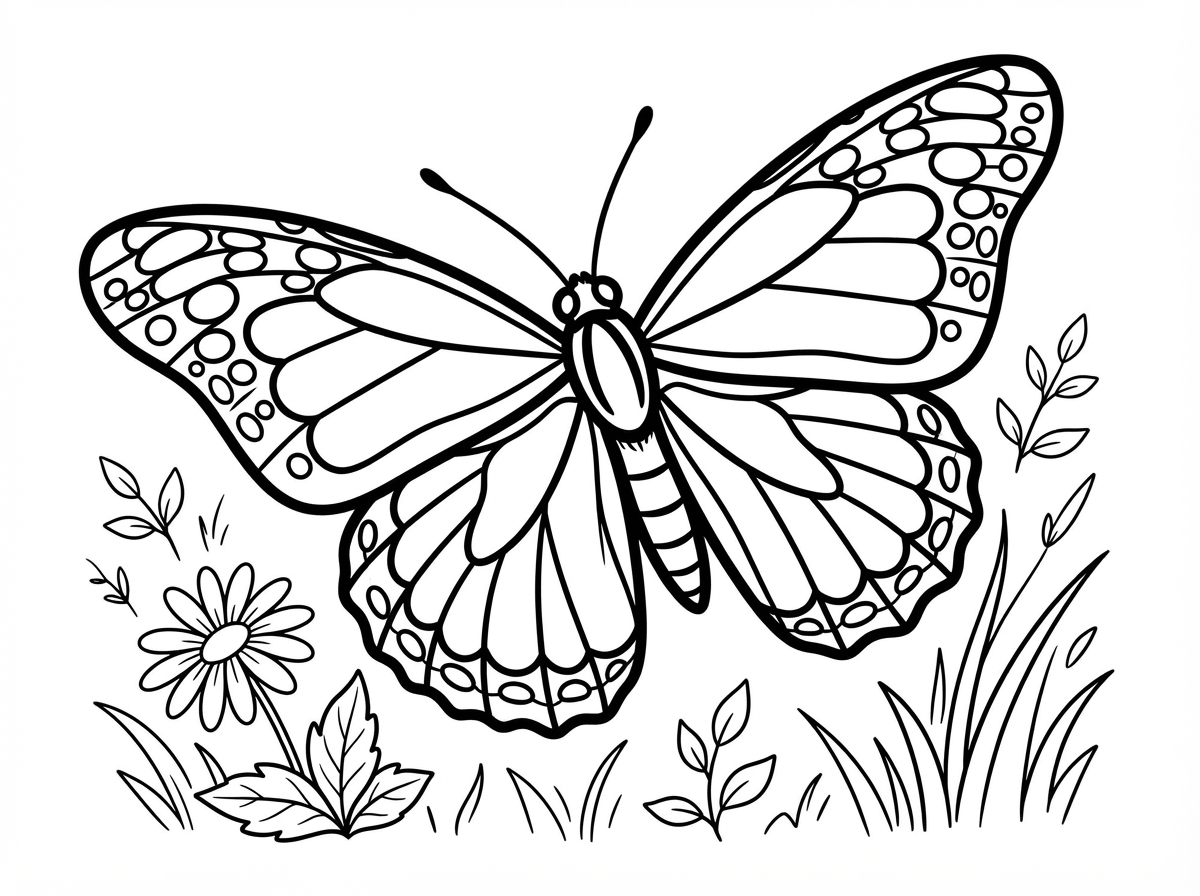 Coloring page: un papillon