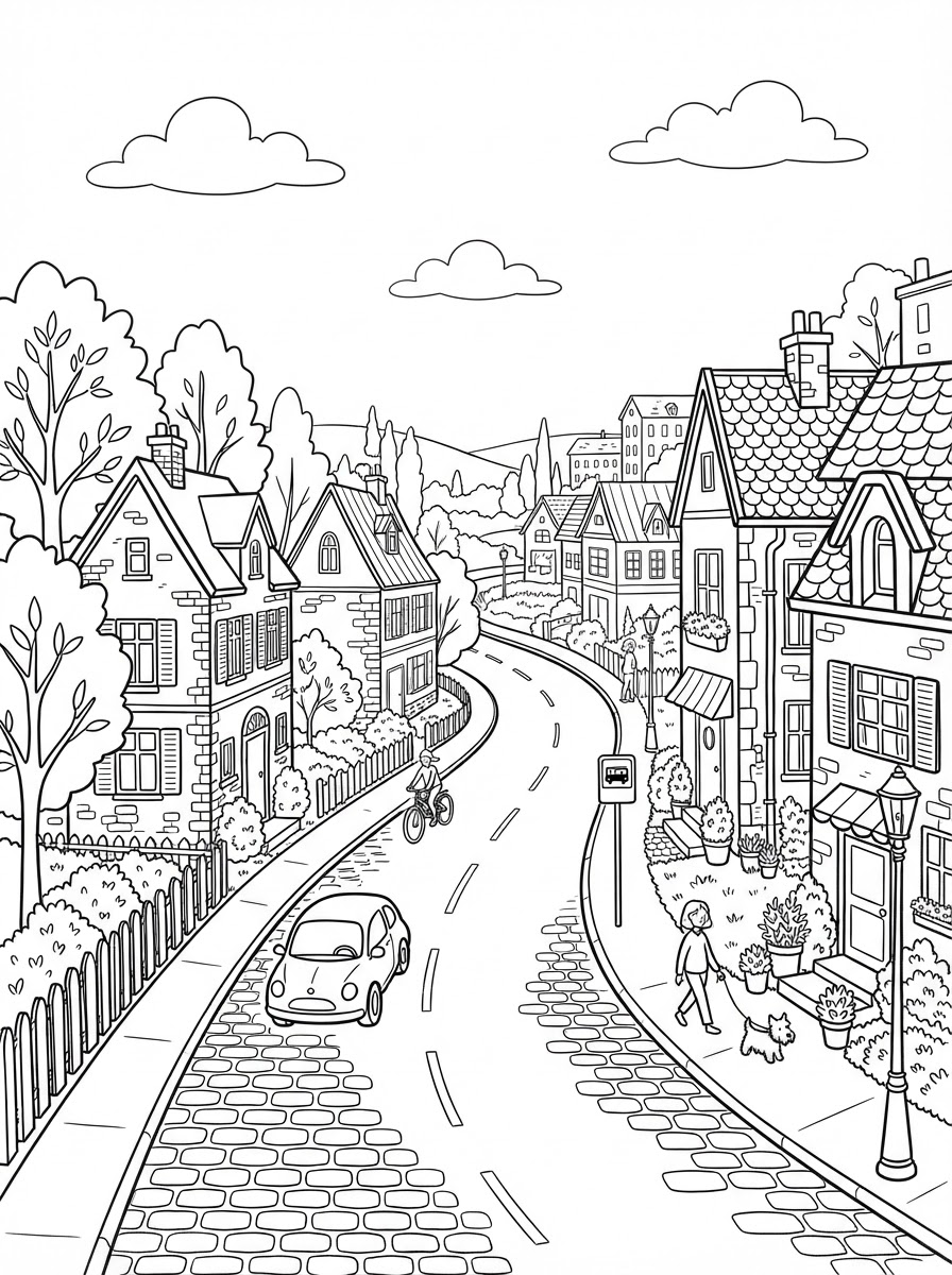 Coloring page: Straße