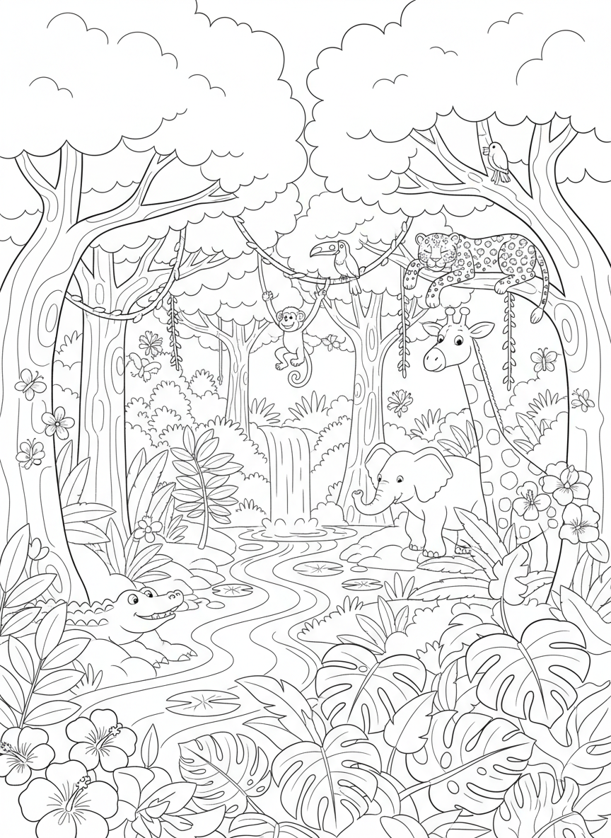 Coloring page: Jungle