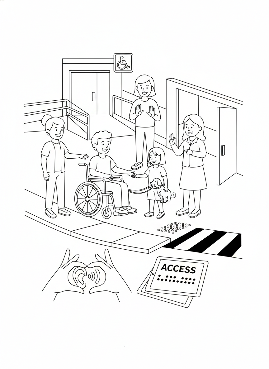 Coloring page: Accessibility awareness